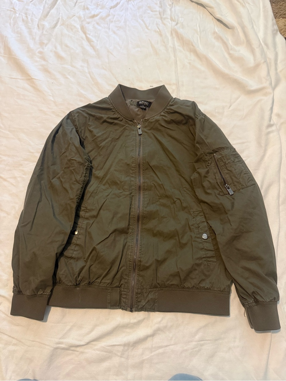 Buffalo David Bitton Olive Green Bomber Jacket